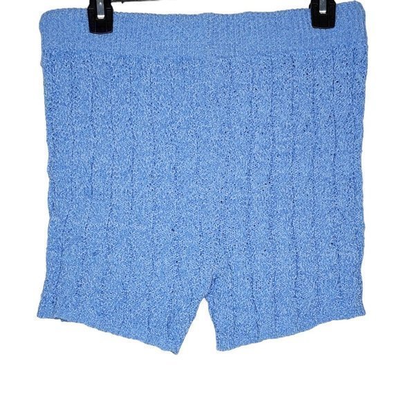 Intimately Medium Baby Blue Knit Drawstring Stretchy Waist Women's Shorts - Picture 2 of 3